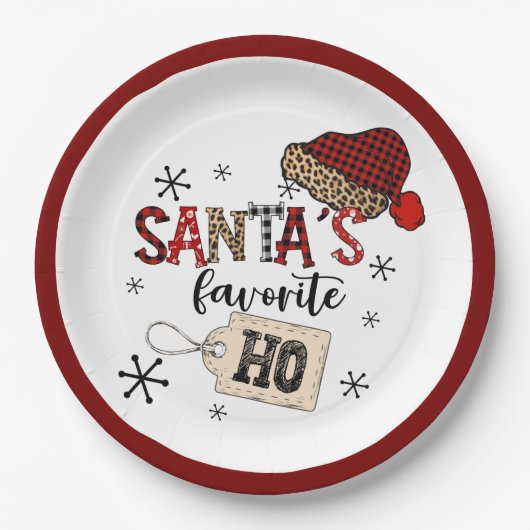 Assiettes En Carton Retro Père Noël Favorite Ho ! Noël (Devant)