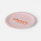 Assiettes En Carton Retro Pink & Apricot, 40e anniversaire applaudisse (Angle)