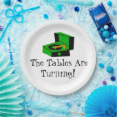 Assiettes En Carton Rétro plaque à papier de tourne-disque (Fête)