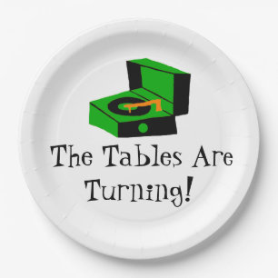 Assiettes En Carton Rétro plaque à papier de tourne-disque