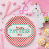 Assiettes En Carton Rétro Plat-Plaid de papier de fête des pères (Fête)
