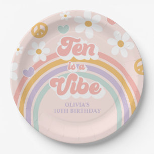 Assiettes En Carton Retro Rainbow Dix ans, c'est une ambiance 10e anni