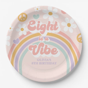 Assiettes En Carton Retro Rainbow Eight est une ambiance de 8e anniver