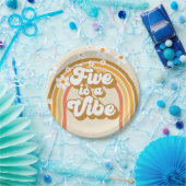 Assiettes En Carton Retro Rainbow FIVE est un Vibe Super 5e anniversai (Fête)
