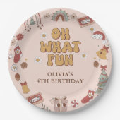 Assiettes En Carton Retro Rainbow Super Noël fête d'anniversaire (Devant)