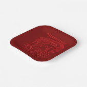 Assiettes En Carton Retro Red Circuit Board Tech Pattern (Angulaire)