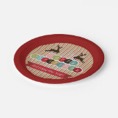 Assiettes En Carton Retro Reindeer Joyeux Noël Bonne année (Angle)