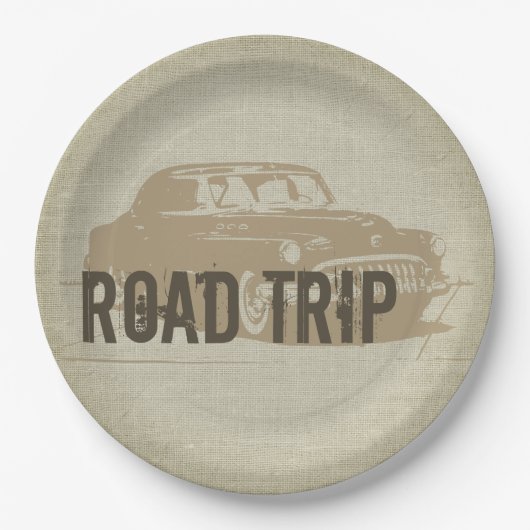 Assiettes En Carton Retro Road Trip (Devant)