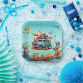 Assiettes En Carton Retro Road Trip (Fête)