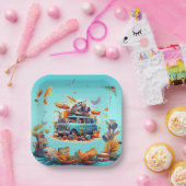 Assiettes En Carton Retro Road Trip (Fête)