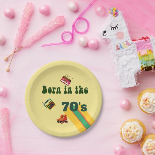 Assiettes En Carton Retro Roller Skates Tapes 50e anniversaire (Fête)