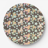 Assiettes En Carton Retro Rollerskates Anniversaire Patins Stars Motif (Devant)