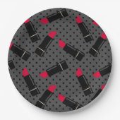 Assiettes En Carton Rétro, rouge à lèvres (Devant)