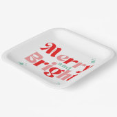 Assiettes En Carton Retro Rouge Turquoise Noël (Angulaire)