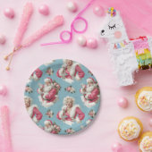 Assiettes En Carton Retro Santa and Glam Holiday Cheer (Fête)
