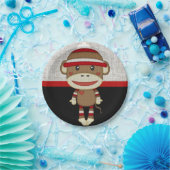 Assiettes En Carton Rétro singe de chaussette (Fête)