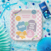 Assiettes En Carton Retro Smiles Pastel Super Anniversaire (Fête)