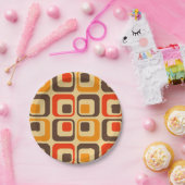 Assiettes En Carton Rétro Squares Pattern (Fête)