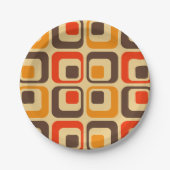 Assiettes En Carton Rétro Squares Pattern (Devant)