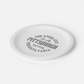Assiettes En Carton Retro Steel City Pittsburgh Pennsylvania Yinz vint (Angle)