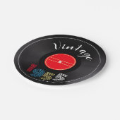 Assiettes En Carton Retro Stripe Vinyl Record 1955 70th Birthday  (Angle)