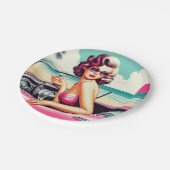 Assiettes En Carton Retro Summer Girl (Angle)