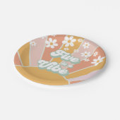 Assiettes En Carton Retro Sunshine Five est une Vibe Hippie florale (Angle)