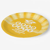 Assiettes En Carton Retro Sunshine Graduation Party (Angle)
