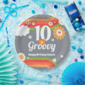 Assiettes En Carton Retro Super 10e anniversaire (Fête)