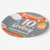 Assiettes En Carton Retro Super 10e anniversaire (Angle)