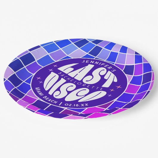 Assiettes En Carton Retro Super Dernier Disco Bachelorette Weekend Par (Angle)