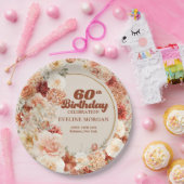 Assiettes En Carton Rétro super en terre cuite bordeaux 60e anniversai (Fête)