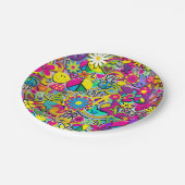 Assiettes En Carton Retro Super FUN 60's Sixties Love Birthday Party (Angle)