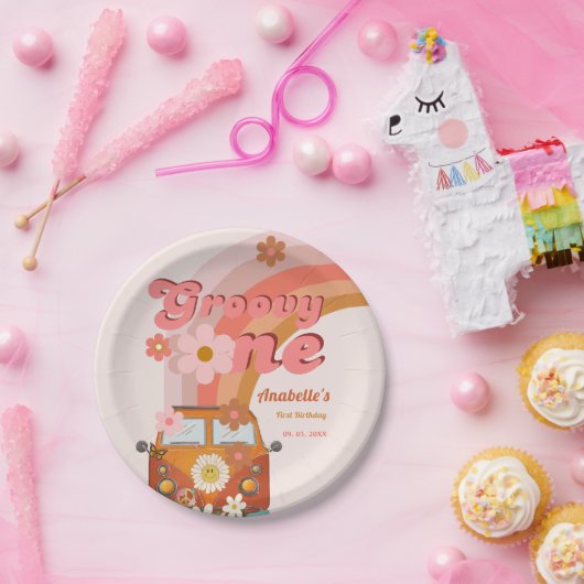 Assiettes En Carton Retro Super une marguerite fête d'anniversaire (Fête)