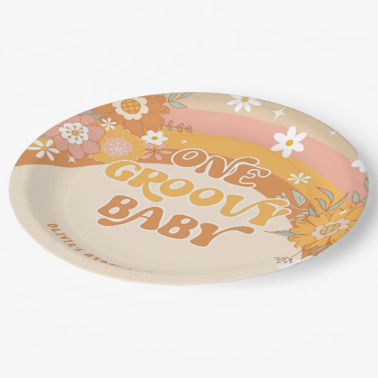 Assiettes En Carton Retro un bébé super (Angle)