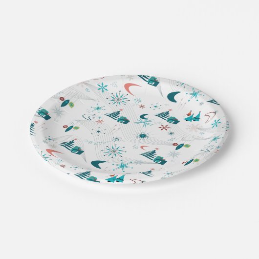 Assiettes En Carton Retro Un Noël Go-Go (Angle)