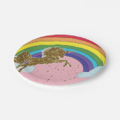 Assiettes En Carton Retro Unicorn Rainbow & Gold Stars Anniversaire (Angle)