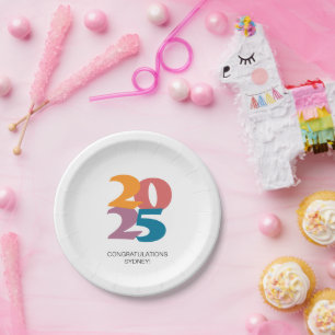 Assiettes En Carton Retro Vibes Graduation Party