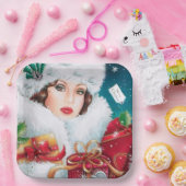 Assiettes En Carton Retro vintage Art Déco (Fête)