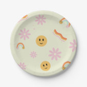 Assiettes En Carton Retro Young Wild et trois Anniversaire (Devant)