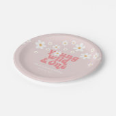 Assiettes En Carton Retro Young Wild One Daisy floral 1er anniversaire (Angle)