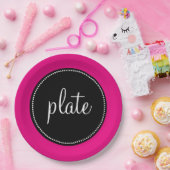 Assiettes En Carton Rétros roses indien faites sur commande (Fête)