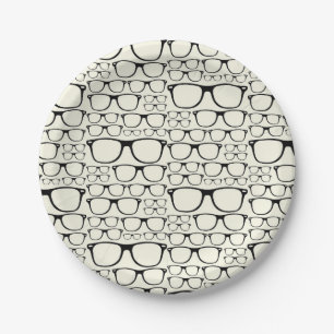 Assiettes En Carton Rétros verres de geek ringard nerd génial à la