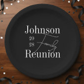 Assiettes En Carton Retrouvailles familiales personnalisées Parti noir