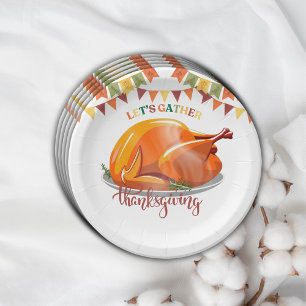 Assiettes En Carton Réunion de bébé Fête de Thanksgiving