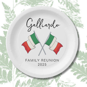 Assiettes En Carton Réunion de famille au drapeau italien 