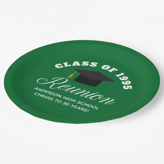 Assiettes En Carton Réunion du lycée Vert Parti personnalisé (Angle)