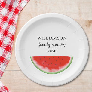 Assiettes En Carton Réunion familiale de pastèque