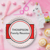 Assiettes En Carton Réunion familiale Pois rouge (Fête)