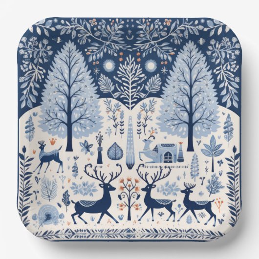 Assiettes En Carton Réunions de Yuletide (Recto)